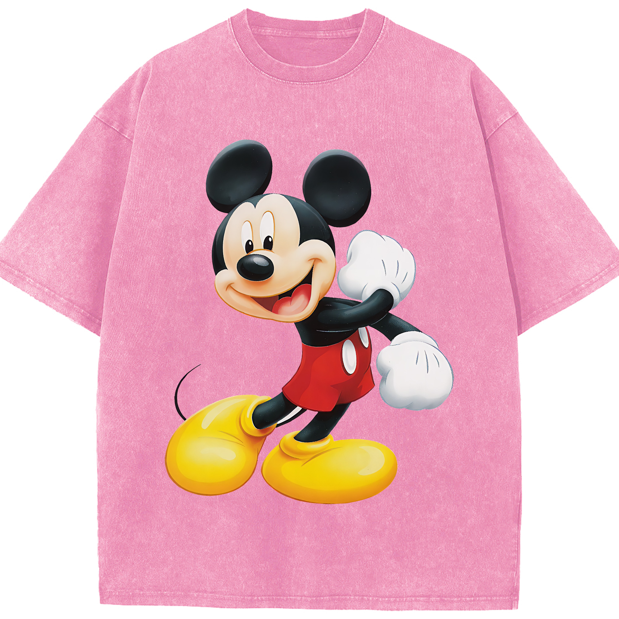 （画像用） ミッキーマウス Mickey Mouse 綿100% ヴィンテージ風 半袖Tシャツ（フロントプリント）